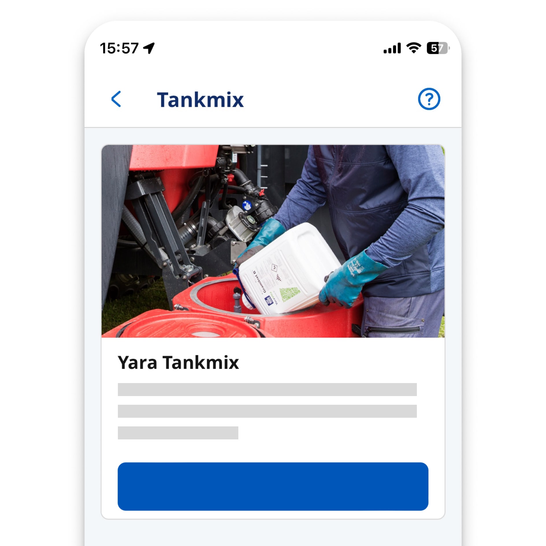 YaraPlus Tankmix mobile screen