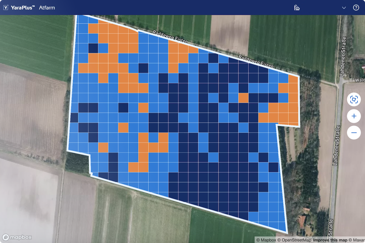 Screen with YaraPlus_Atfarm Variable Rate Map